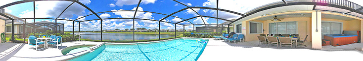 Pool and Lanai with Lake Views
